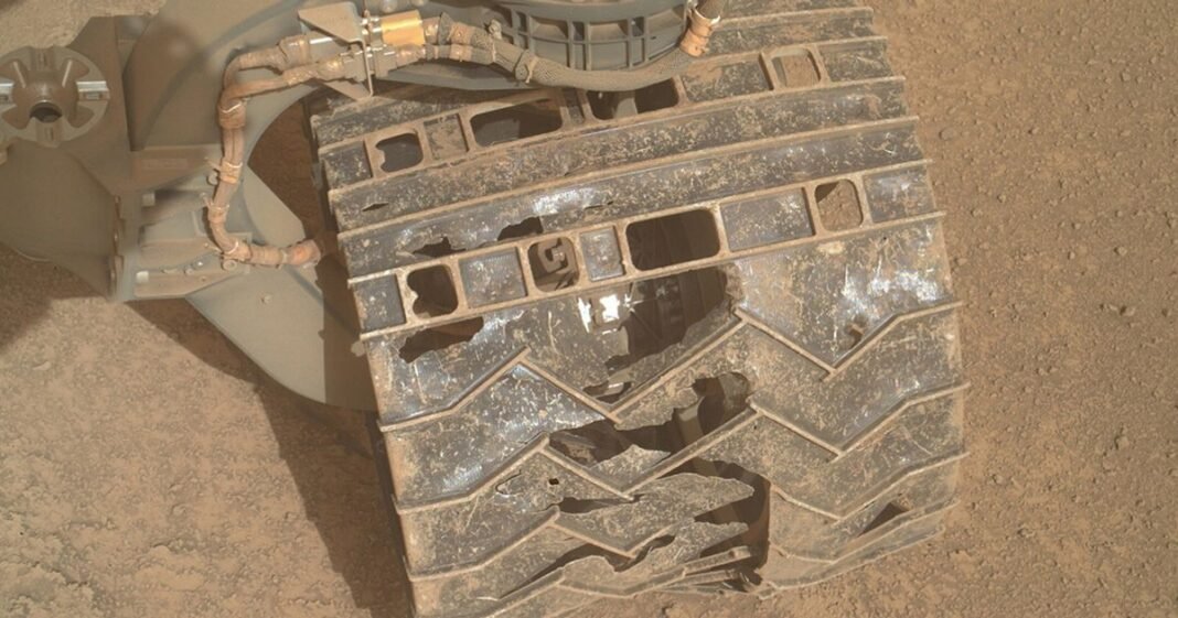 “Mars Rover Curiosity Shows Wear on Tires”