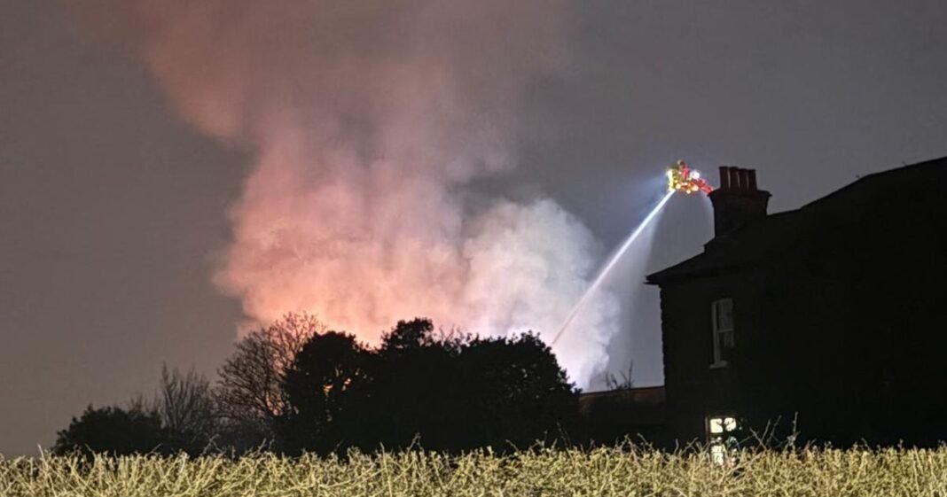 “Barn Fire in Ilford Engulfs Structure, Three Horses Rescued Safely”
